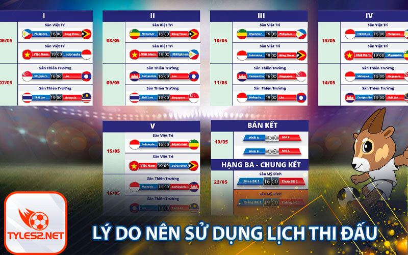 Lý do nên sử dụng lịch thi đấu