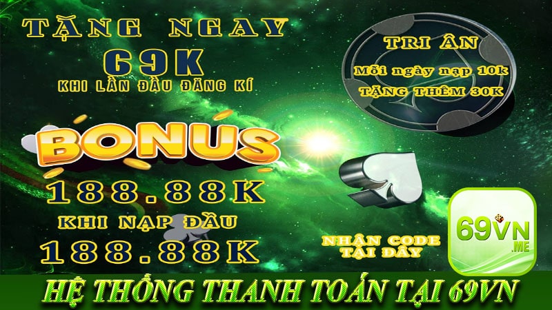 Hệ thống thanh toán tại nhà cái 69vn